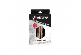 Vittoria Pack Pneu route Rubino Pro 4 beige 25-622/700x25 + Chambre à air G2