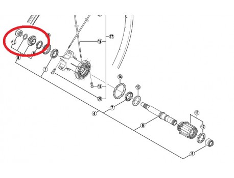 Shimano Cone+Joint ARR Gauche WH-7801