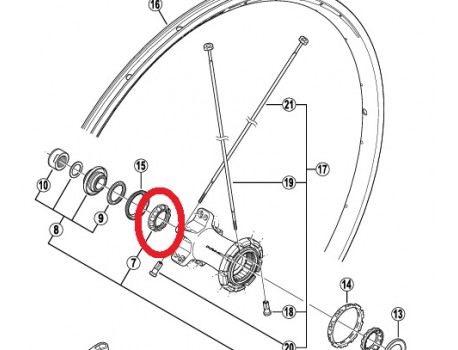 Shimano Bearing Roulement 3/16 ARRIERE WH-7801