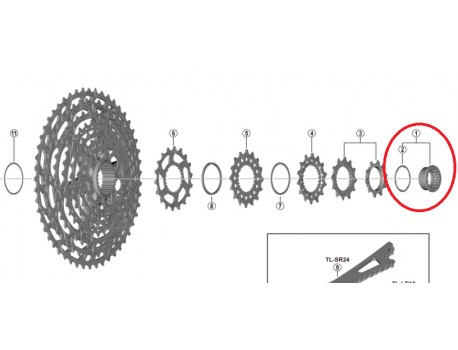 Shimano Bague de blocage et rondelle CS-M7100