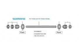 Shimano Axe de moyeu arrière complet pour FH-TX505
