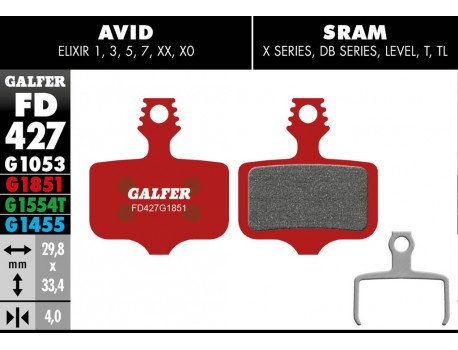 Galfer Plaquettes Avid Elixir 1,3,5,7- Sram XX,XO