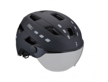 BBB Casque BHE-163 District Led FaceShield Noir Matt M/L 54-60