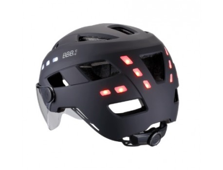 BBB Casque BHE-163 District Led FaceShield Noir Matt M/L 54-60
