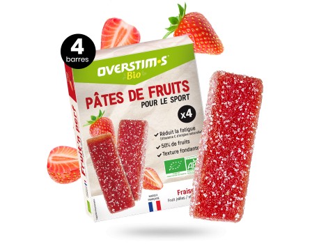 Overstim's Pâte de Fruits BIO Fraise (4 Barres)