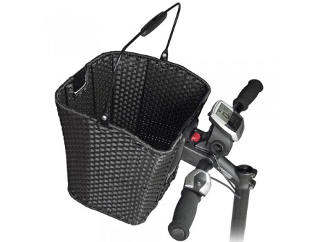Cycle Tech Panier luxe metal noir + support