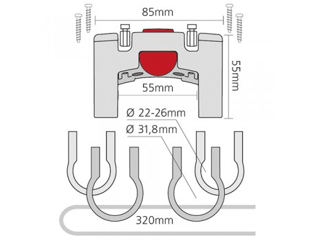Klickfix Support guidon standard + oversize